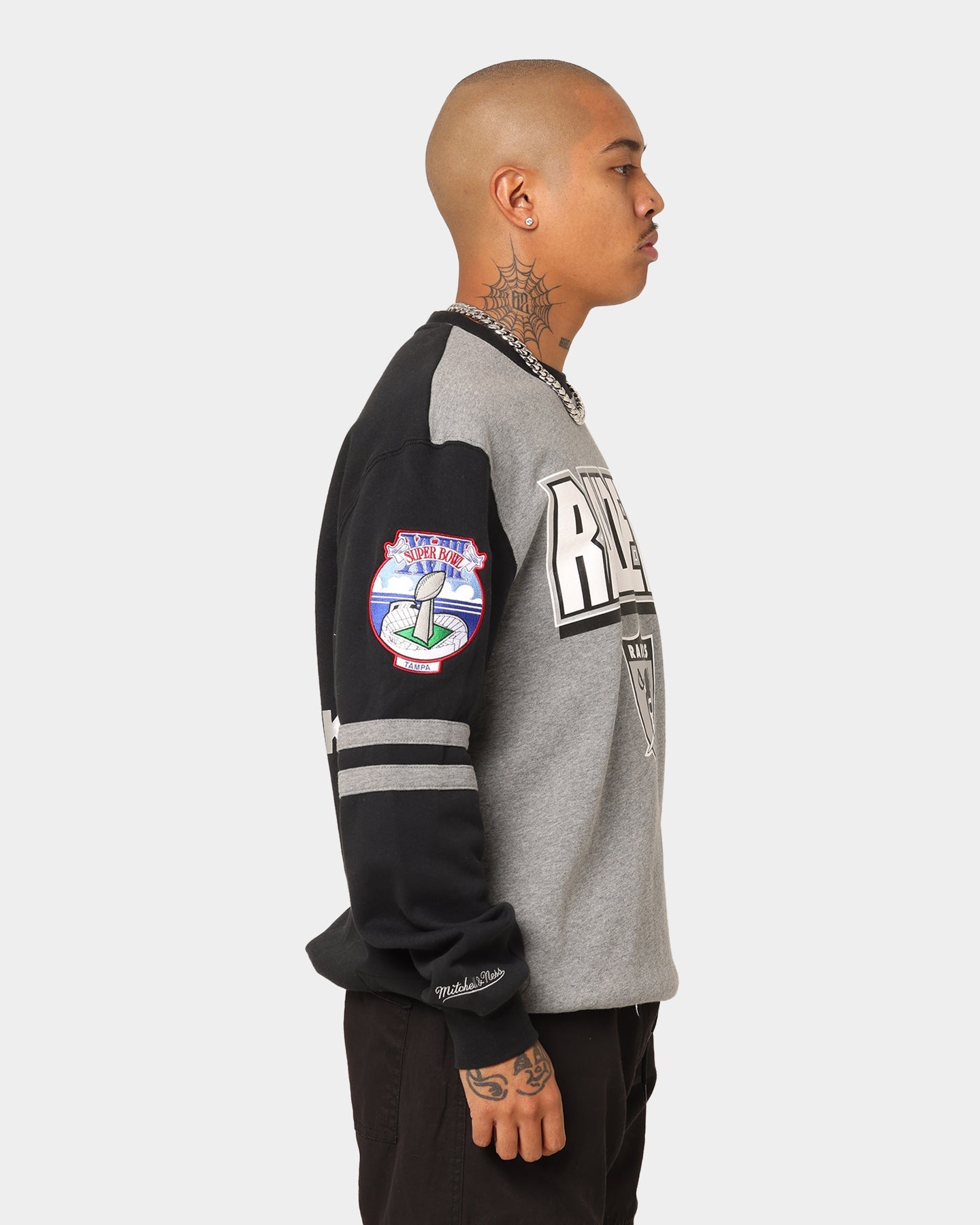 Mitchell & Ness Las Vegas Raiders All Over Print Crewneck 2.0 Grey