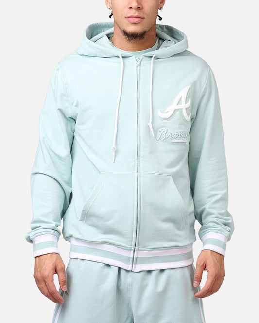 New Era Atlanta Braves 'Logo Select Mint' Full Zip Hoodie Mint/White