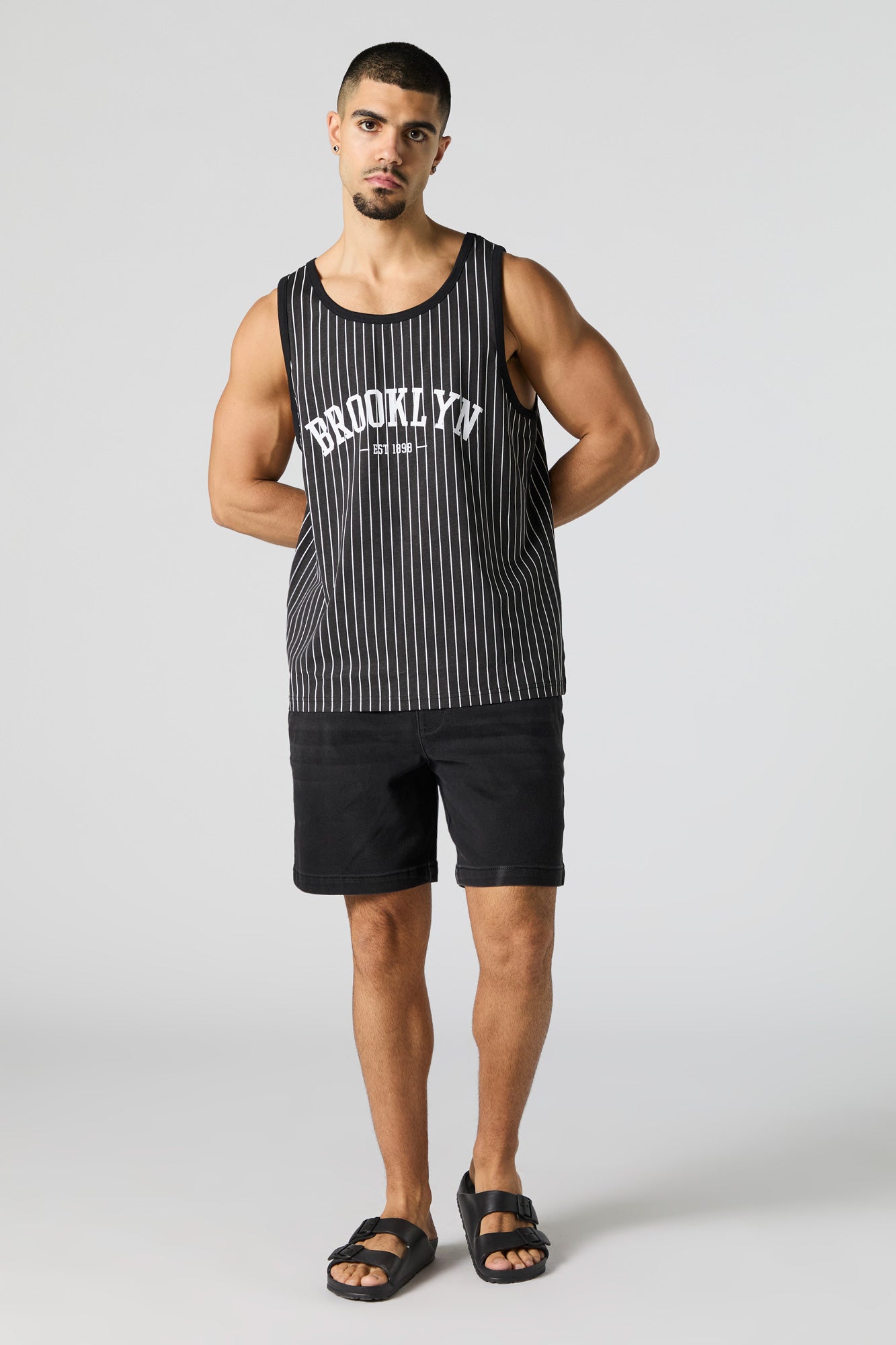 Pinstriped Brooklyn Graphic Tank