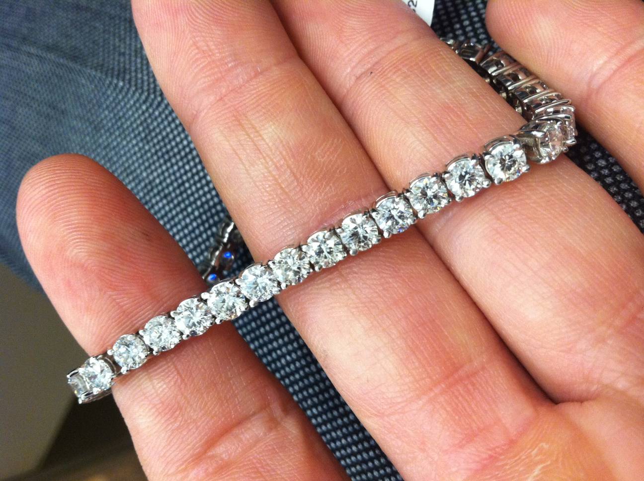 Platinum Certified 8.10Ct Diamond 27 grams Tennis Bracelet 7" Lab Grown