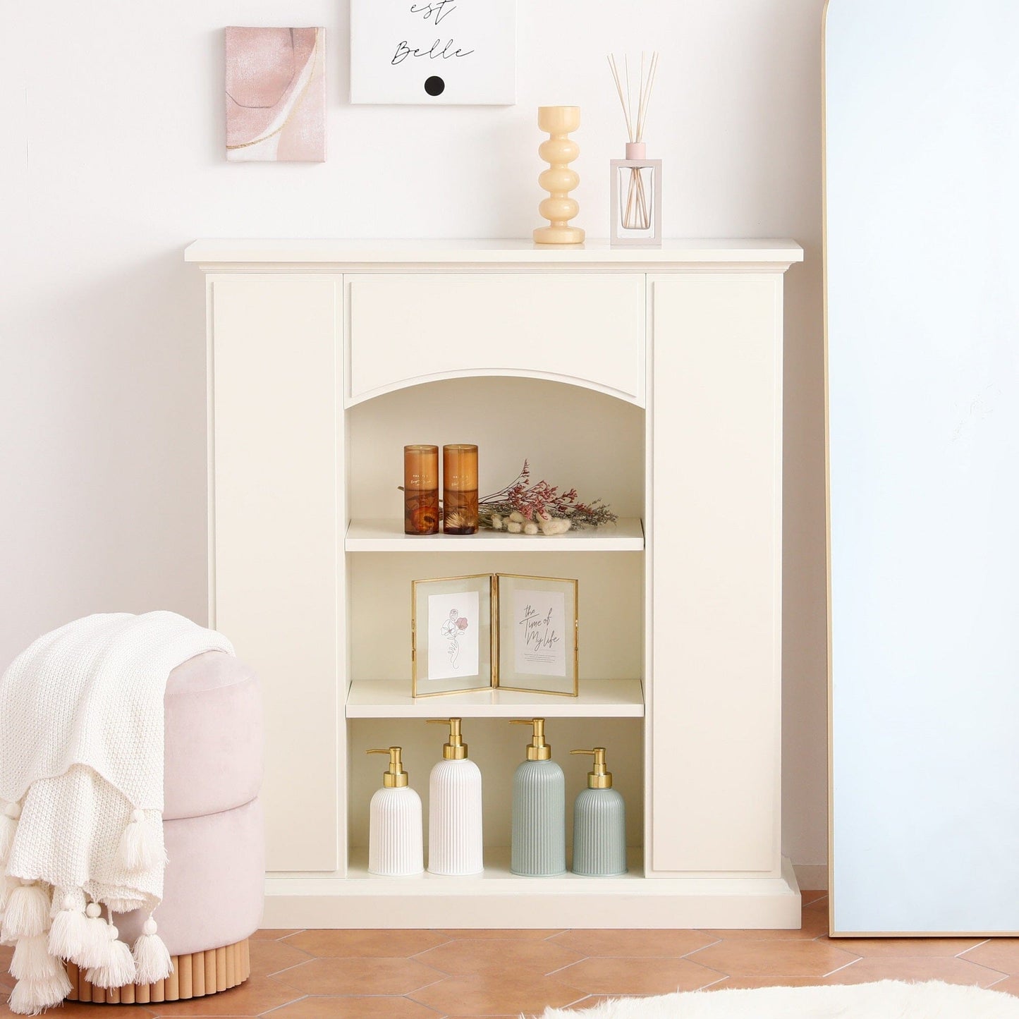 Mantelpiece Shelf W900×D270×H1000 Medium White