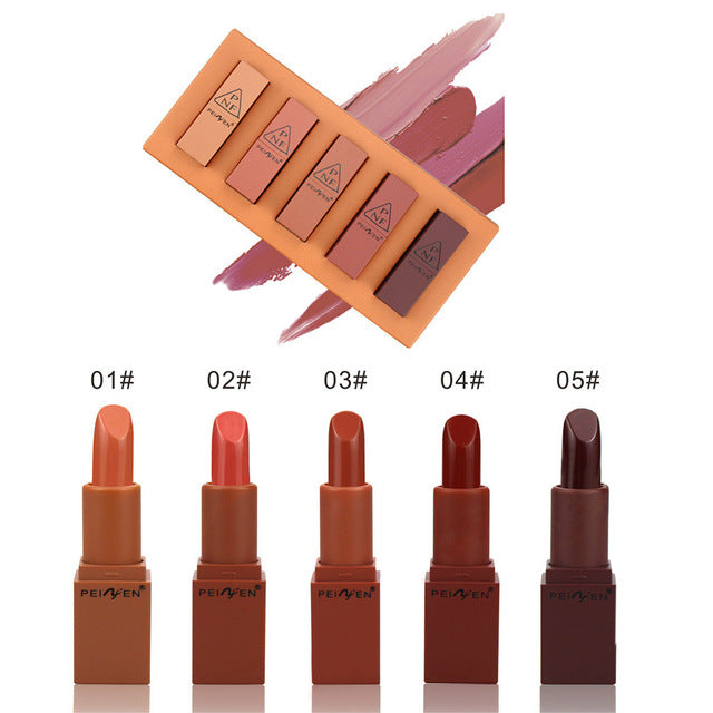 Women's Fashion Beauty Waterproof Long Lasting Lip Matte Lipstick Lip Gloss Makeup Set