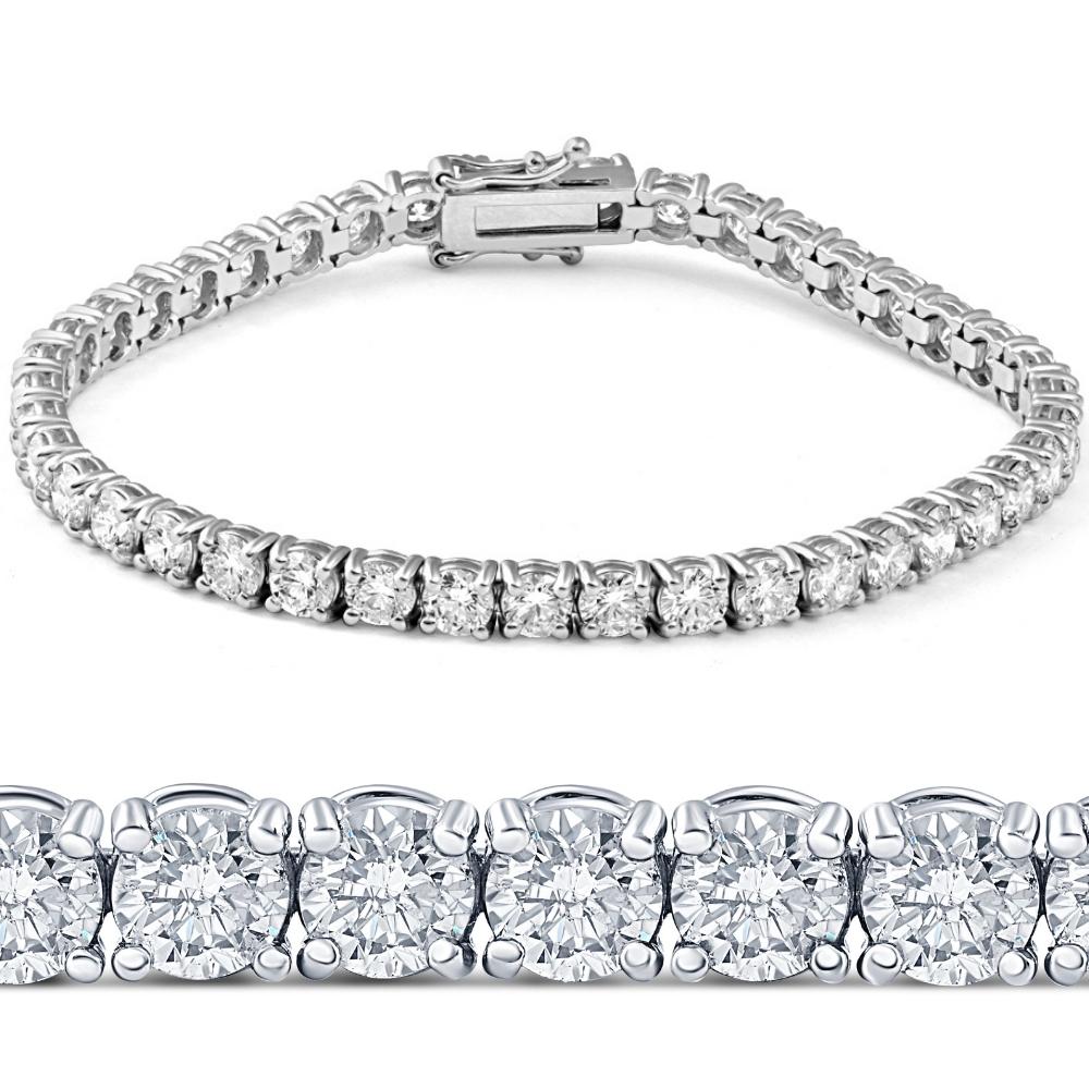 Platinum Certified 8.10Ct Diamond 27 grams Tennis Bracelet 7" Lab Grown