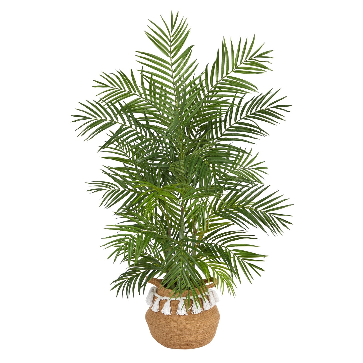 4' Areca Palm w/736 Lvs in Natural Cotton Planter w/Tassels