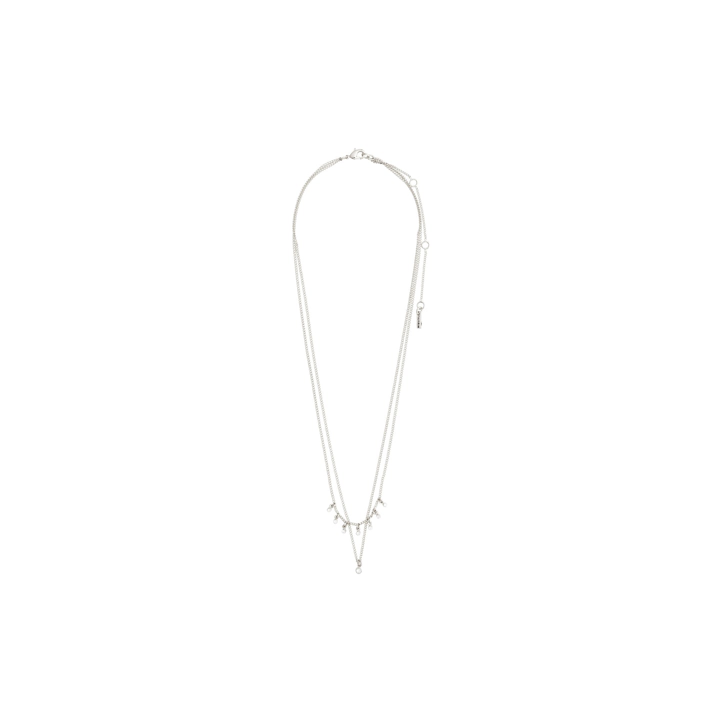 SIA recycled crystal chain 2-in-1 silver-plated