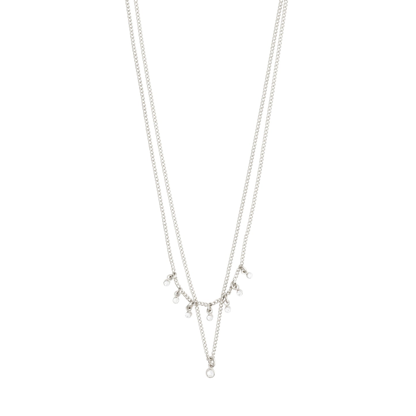 SIA recycled crystal chain 2-in-1 silver-plated