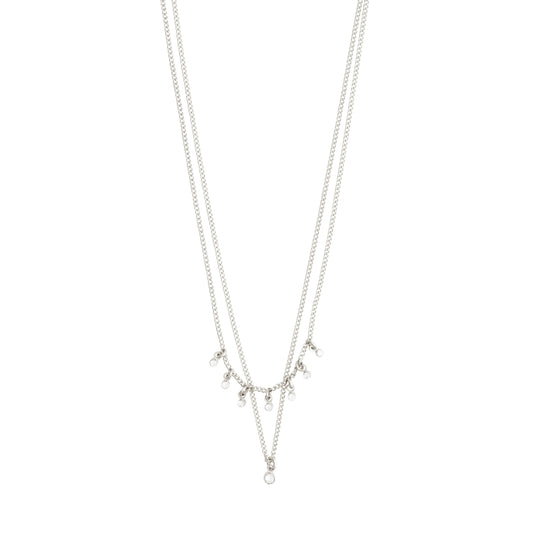 SIA recycled crystal chain 2-in-1 silver-plated