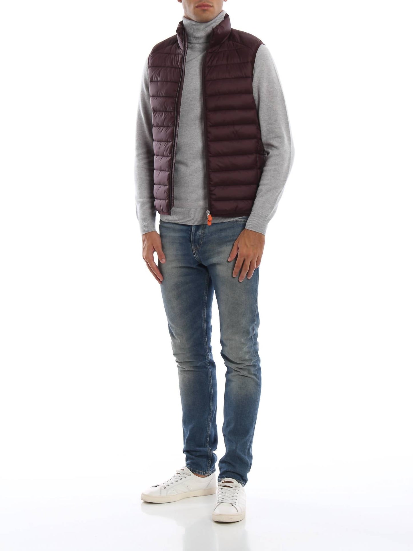 Puffer Vest In Burgundy