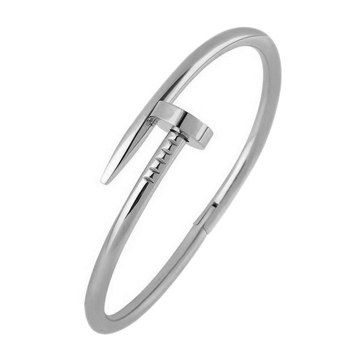 Nail Gothic Silver Stainless Steel Bangle Bracelet For Men