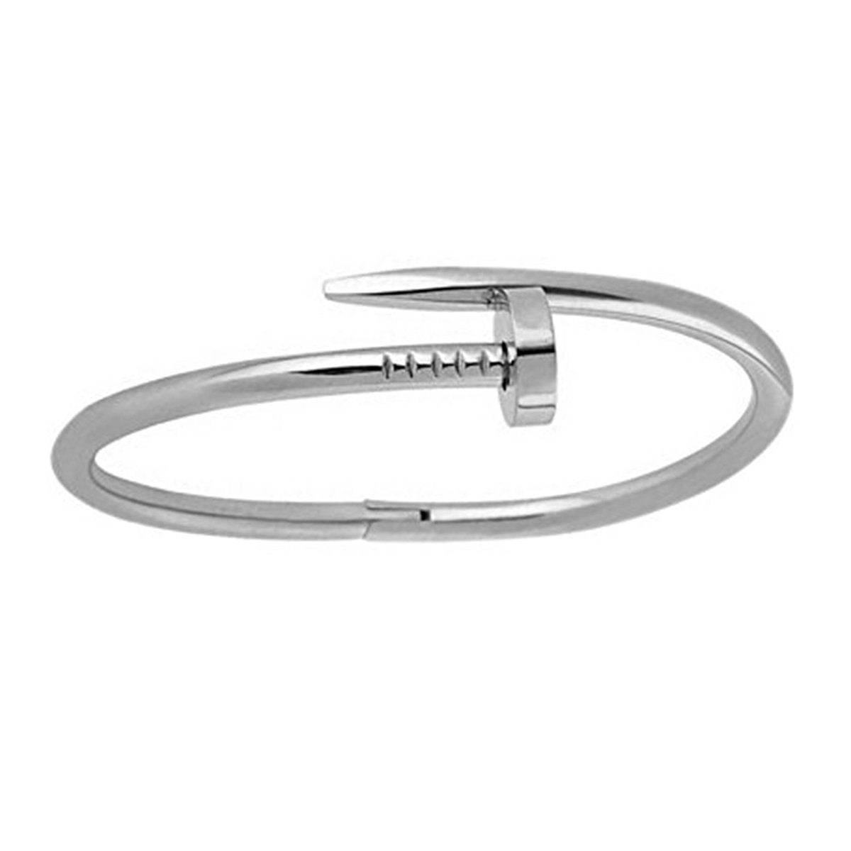 Nail Gothic Silver Stainless Steel Bangle Bracelet For Men