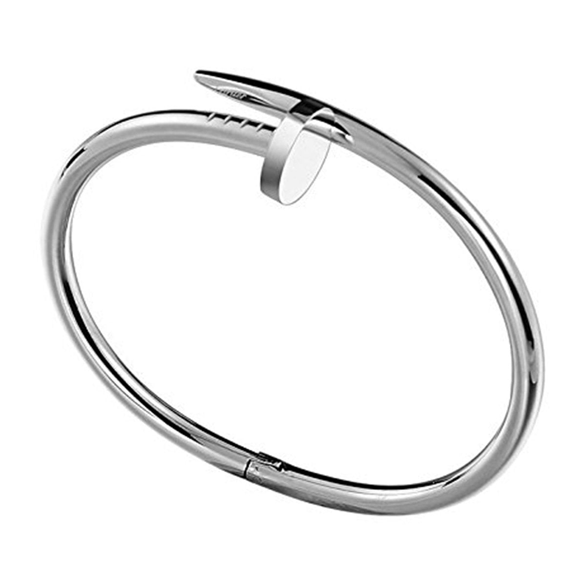 Nail Gothic Silver Stainless Steel Bangle Bracelet For Men