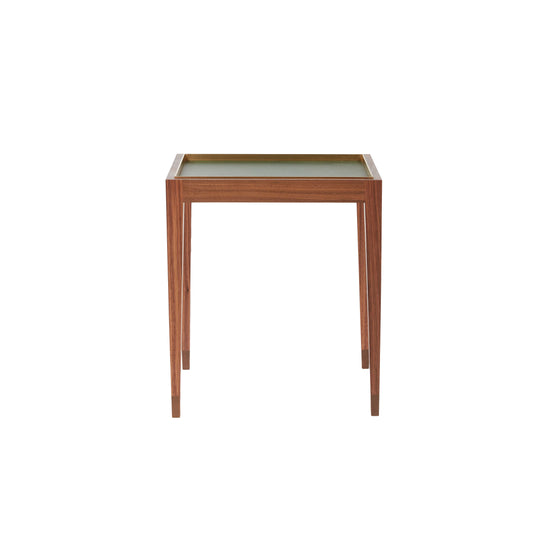 Nina Campbell Sidney End Table in Green Leather