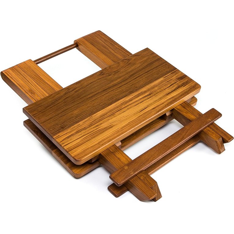 Yachting Teak Collection Smooth Top Square Folding Side Table