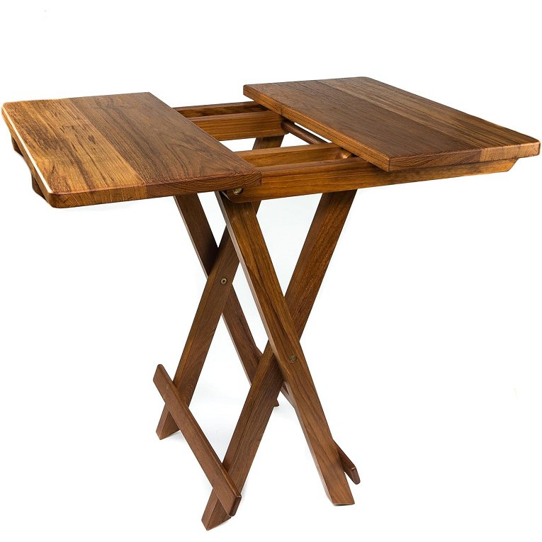 Yachting Teak Collection Smooth Top Square Folding Side Table