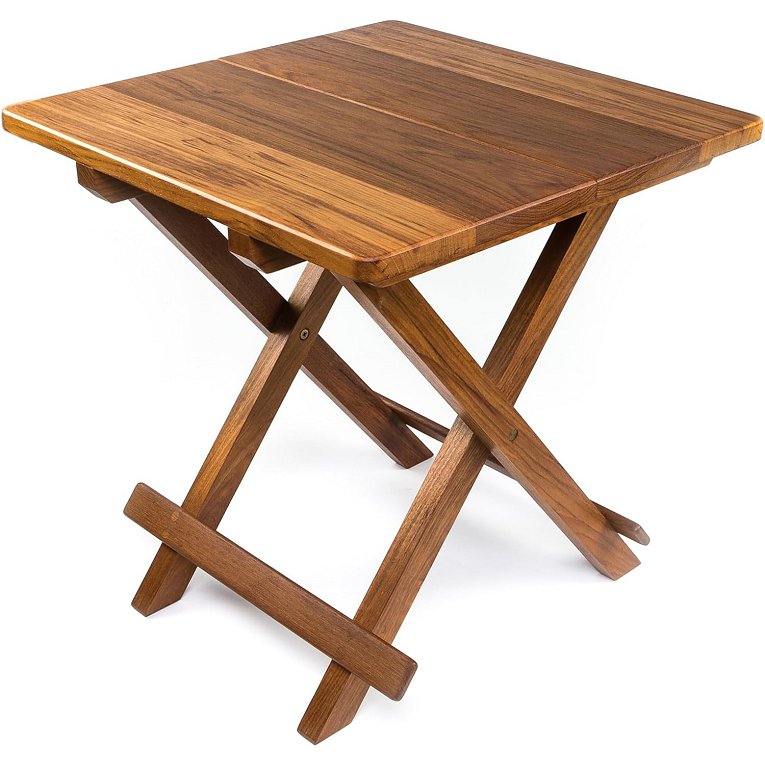 Yachting Teak Collection Smooth Top Square Folding Side Table