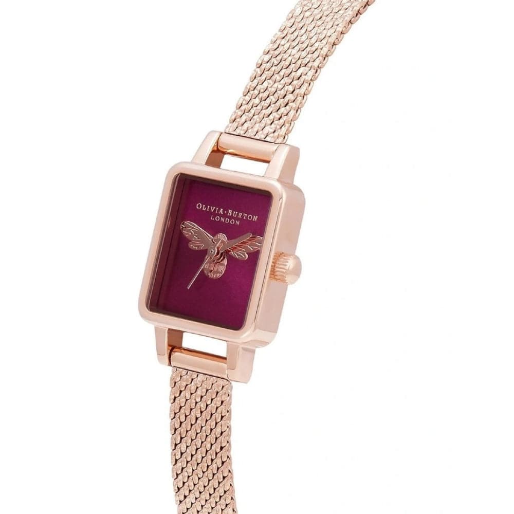 Olivia Burton Luck Bee Rose Gold Milanese Strap Women Watch OB16FB28