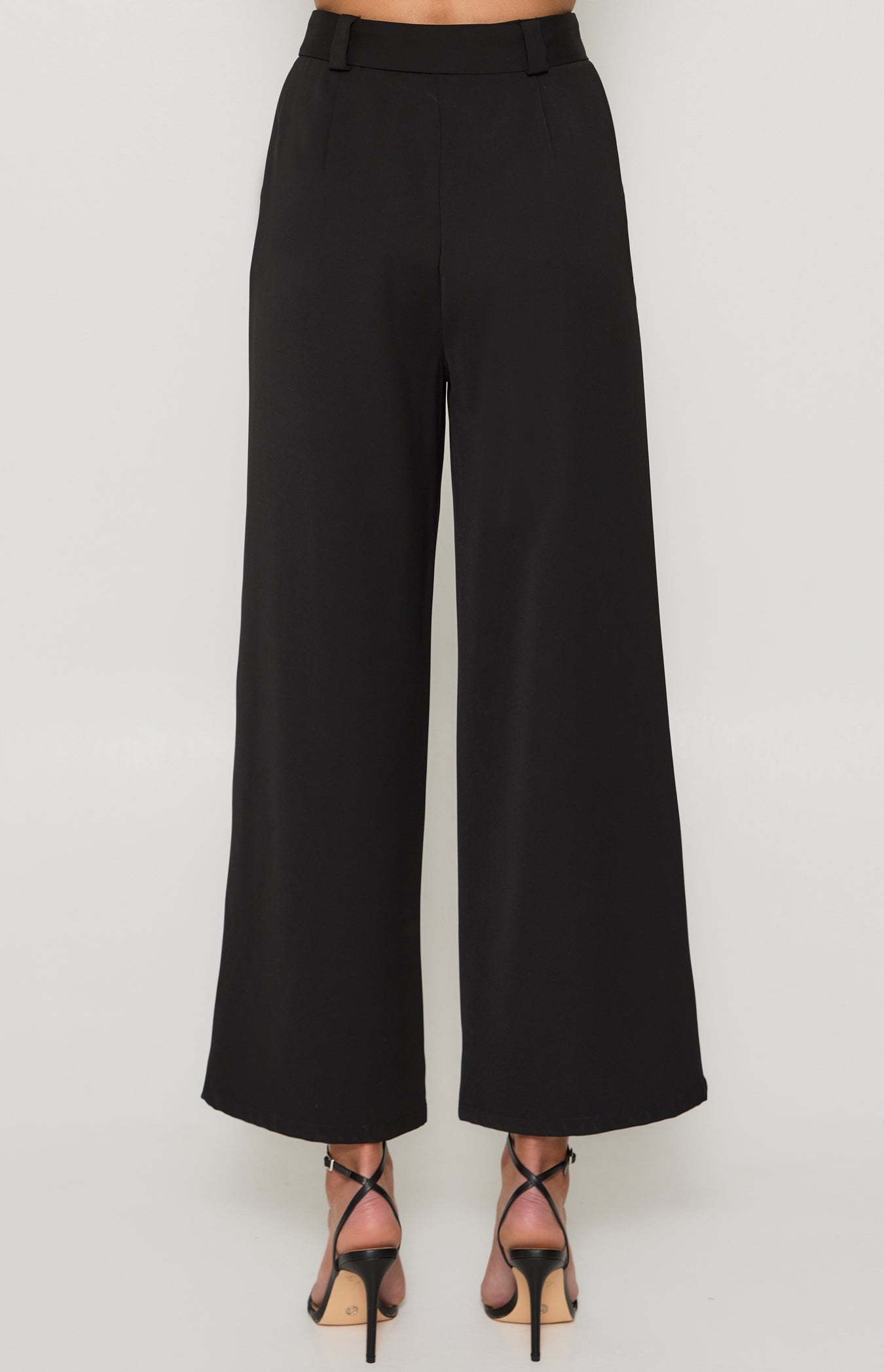 Style State High Waisted Pants with Gold Buckle Black