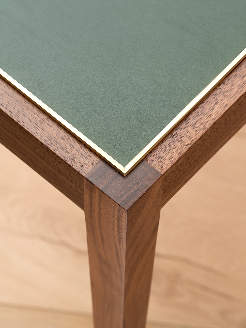 Nina Campbell Sidney End Table in Green Leather