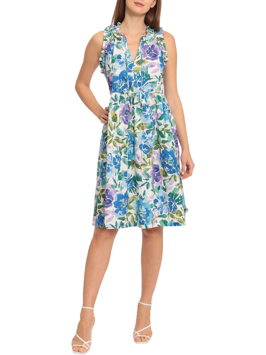 Womens Floral Print Cotton Sundress