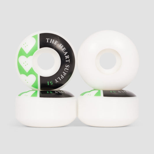 The Heart Supply Squad Skateboard Wheels Kelly Green 51mm